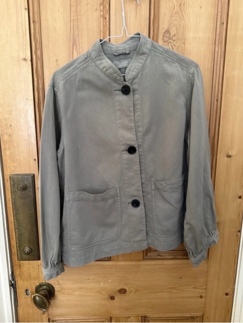 TOAST Taupe Cotton and Linen Cotton Herringbone Jacket